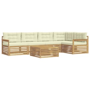 vidaXL Ensemble de canapés d'extérieur 6 pc Blanc et crème Polyester