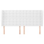 vidaXL Tête de lit avec oreilles Blanc 183x23x118/128 cm Similicuir