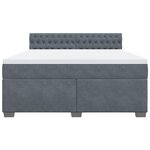vidaXL Sommier à lattes de lit et matelas Gris foncé 180x200cm Velours