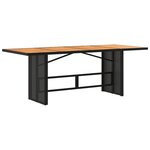 vidaXL Table de jardin et dessus en bois d'acacia noir résine tressée