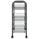 vidaXL Chariot de cuisine à 3 niveaux Noir 46x26x64 cm Fer