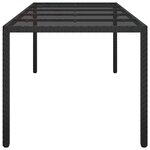 vidaXL Table de jardin pour repas Noir pur 250 x 100 x 75 cm