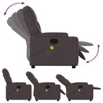 vidaXL Fauteuil de massage inclinable Marron foncé Tissu