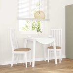 vidaXL Chaises à manger coussins 2 Pièces blanc bois massif caoutchouc
