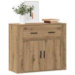 vidaXL Buffet chêne artisanal 80x33x70 cm bois d'ingénierie
