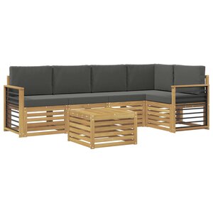 vidaXL Ensemble de canapés d'extérieur 6 pc Blanc et anthracite