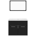 vidaXL Ensemble de meubles de salle de bain Noir Aggloméré