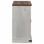 vidaXL Buffet HALDEN porte coulissante blanc 80x40x80 cm bois massif