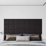 vidaXL Tête de lit murale 12 pc Noir Simili cuir