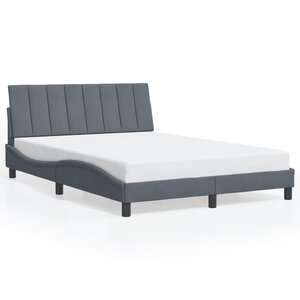 vidaXL Cadre de lit sans matelas gris foncé 120x200 cm velours