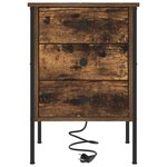 vidaXL Cabinet de chevet Chêne fumé 42 x 41 x 61 cm Bois d'ingénierie
