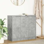 vidaXL Buffet gris béton 85x34x76 cm bois d'ingénierie
