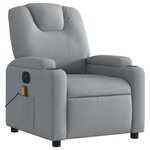 vidaXL Fauteuil de massage inclinable électrique gris clair tissu