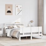 vidaXL Cadre de lit avec tête de lit sans matelas blanc 120x190 cm