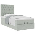 vidaXL Cadre de lit ottoman avec matelas gris clair 80x200 cm velours