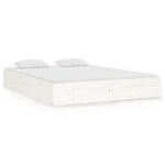 vidaXL Cadre de lit sans matelas blanc bois massif 135x190 cm