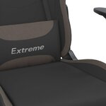 vidaXL Chaise de jeu de massage Noir et taupe Tissu