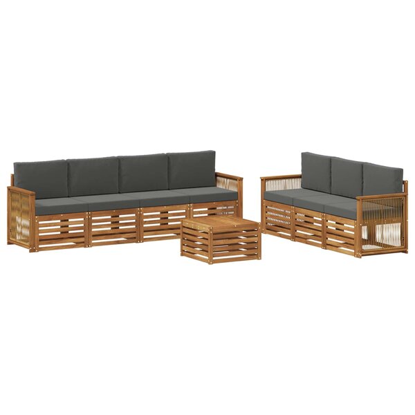 vidaXL Ensembles de canapés avec coussin 8 Pièces Bois d'Acacia Massif