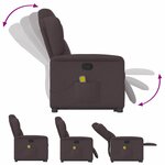 vidaXL Fauteuil inclinable de massage Marron foncé Tissu