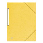 Chemise A4 carte lustrée TOP File 3 rabats à élastique JAUNE OXFORD