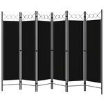 vidaXL Cloison de séparation 6 panneaux Noir 240x180 cm