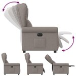 vidaXL Fauteuil inclinable électrique Taupe Tissu