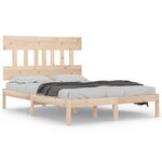 vidaXL Cadre de lit sans matelas 135x190 cm bois massif