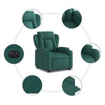 vidaXL Fauteuil inclinable électrique vert foncé tissu