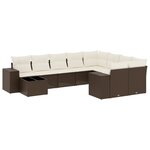 vidaXL Salon de jardin 10 Pièces avec coussins marron résine tressée