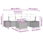 vidaXL Ensemble de canapé de jardin avec coussin 5 Pièces Gris clair