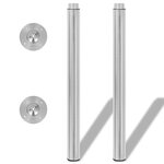 vidaXL Pieds de table télescopiques Nickel brossé  710 mm - 1100 mm