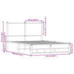 vidaXL Cadre de lit en métal sans matelas chêne fumé 120x190 cm