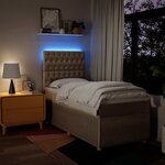 vidaXL Sommier à lattes de lit avec matelas Crème 90x200 cm Tissu