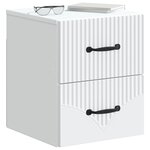 vidaXL Cabinet de chevet mural 2 pc Blanc 34 5 x 33 x 40 cm