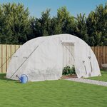 vidaXL Serre avec cadre en acier blanc 10 m² 5x2x2 3 m