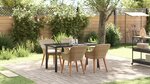vidaXL Ensemble de salle à manger de jardin 5 pièces Beige Poly Rattan