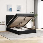VidaXL Cadre de lit ottoman avec matelas noir 140x200 cm tissu