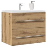 vidaXL Armoire lavabo de salle de bain chêne artisanal bois ingénierie