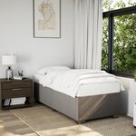 vidaXL Sommier à lattes de lit avec matelas Taupe 90x200 cm Tissu