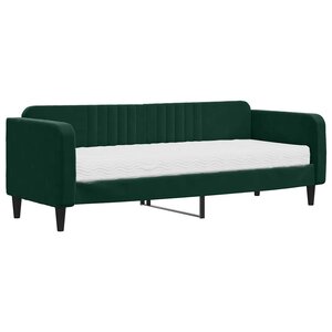 vidaXL Lit de jour avec matelas vert foncé 80x200 cm velours