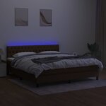 vidaXL Sommier à lattes de lit matelas et LED Marron foncé 180x200 cm