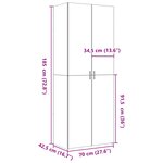 vidaXL Buffet haut blanc 70x42 5x185 cm bois d'ingénierie