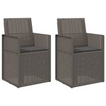 vidaXL Chaises de jardin salle à manger 2 Pièces Gris clair et anthracite