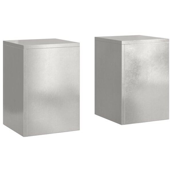 vidaXL Supports de plantes extérieurs Pilier 2 Pièces 24x24x35 cm Acier inoxydable