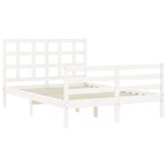 vidaXL Cadre de lit sans matelas blanc bois massif