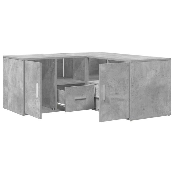 vidaXL Armoire d'angle gris béton 160x40x45 cm bois d’ingénierie
