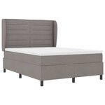 vidaXL Lit à ressorts avec matelas Taupe 140 x 190 cm tissu