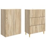 vidaXL Ensemble de Meubles 2 Pièces Chêne Sonoma 66 x 34 5 x 90 cm