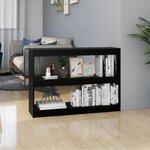 vidaXL Bibliothèque/Séparateur de pièce Noir 100x30x71 5 cm Pin massif