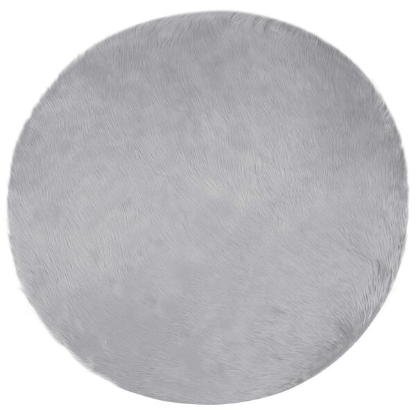 vidaXL Tapis en fausse Tafalla Gris Ø 80 cm Polyester